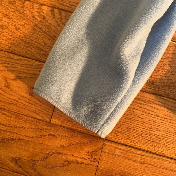 Talbots Fleece Quilted Zip Front Powder Blue Jacket with Nylon Quilting Detail - Picture 3 of 11